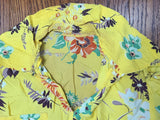 Bright Yellow Flower Print Dress <br> (B-34" W-26.5" H-33")