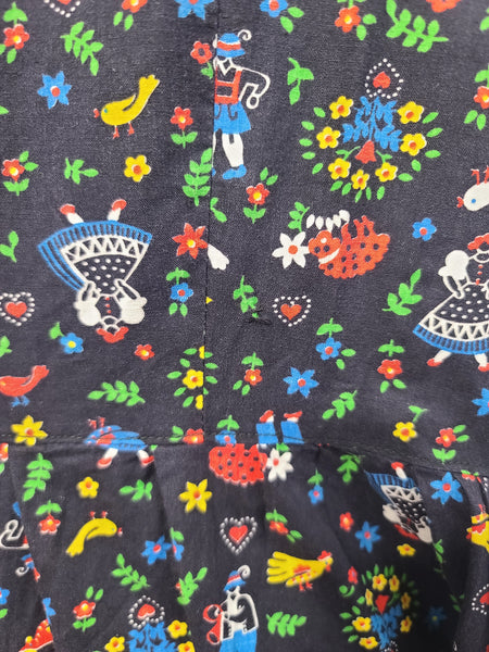 German Folk Print Dress <br> (B-49" W-48")