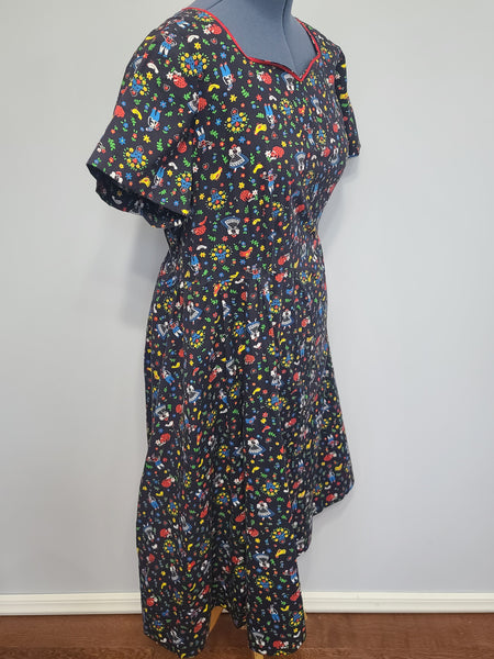 German Folk Print Dress <br> (B-49" W-48")