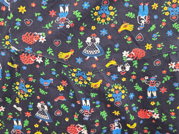 German Folk Print Dress <br> (B-49" W-48")