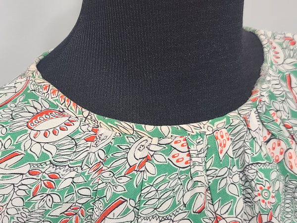 Flowy Rayon Print Blouse <br> (B-44" W-38")