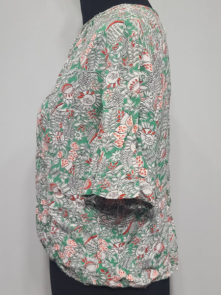 Flowy Rayon Print Blouse <br> (B-44" W-38")