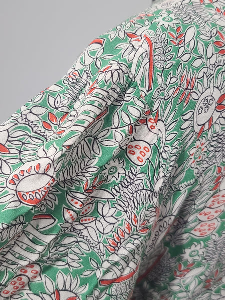 Flowy Rayon Print Blouse <br> (B-44" W-38")