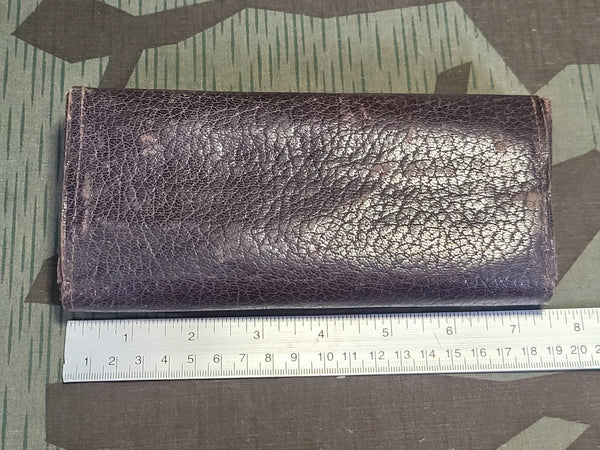 Large Leather Pencil Case Mostly Full
