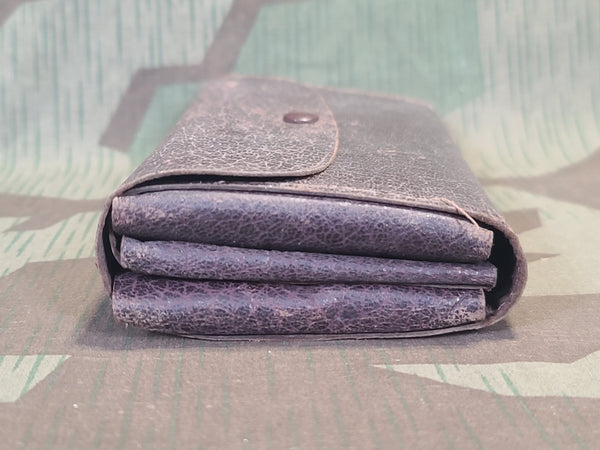 Large Leather Pencil Case Mostly Full