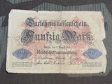 1914 50 Mark Darlehenskassenschein Reichschuldenwervaltung
