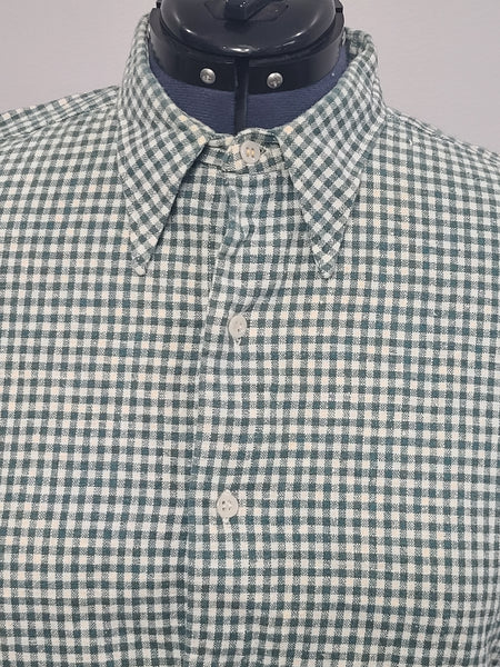 German Civilian Shirt Green and White Check 44" Chest