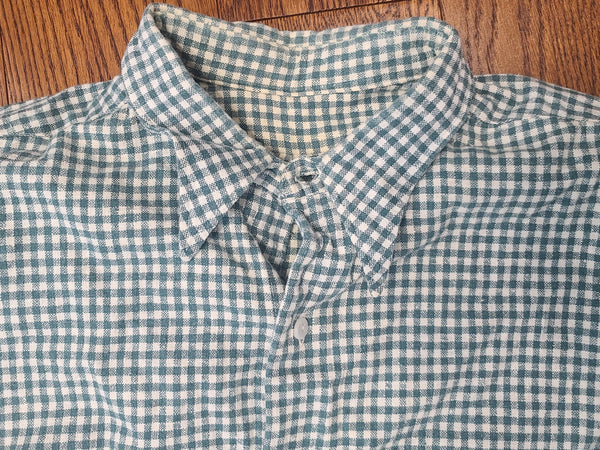 German Civilian Shirt Green and White Check 44" Chest