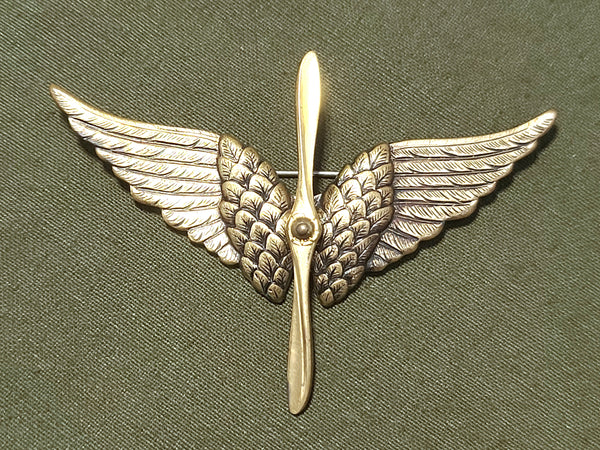 Army Air Corps Winged Propeller Sweetheart Brooch