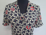 Flower and Person in Archway Novelty Print Dress <br> (B-41" W-28" H-41")