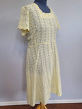 Pale Yellow Eyelet Dress <br> (B-47" W-42" H-49")