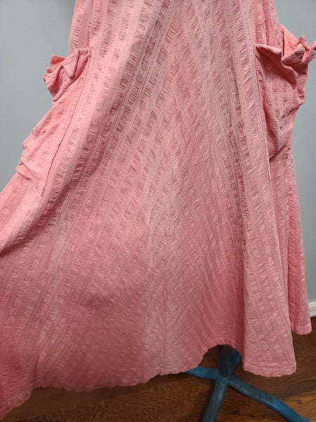 Pink Seersucker Sleeveless Dress <br> (B-33" W-26")