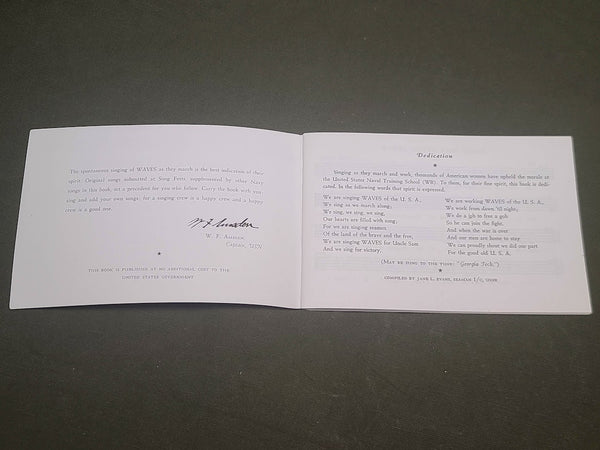 WAVES Song Book "Navy, Full Speed Ahead!" & Matchbook Cover