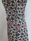 Flower and Person in Archway Novelty Print Dress <br> (B-41" W-28" H-41")