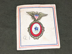 Eagle Blue Star In Service Sweetheart Pin on Card