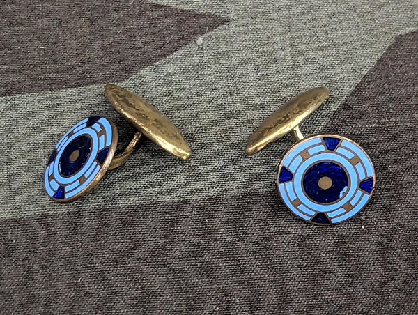 German Art Deco Enamel Cuff Links