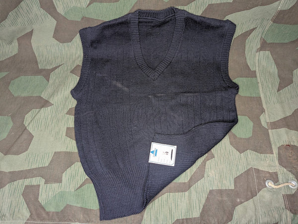 Deadstock German Sweater Vest in Dark Blue with Tags