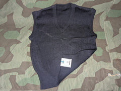 Deadstock German Sweater Vest in Dark Blue with Tags