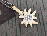 Carved Bone Edelweiss Necklace