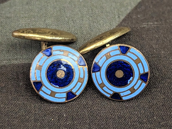 German Art Deco Enamel Cuff Links