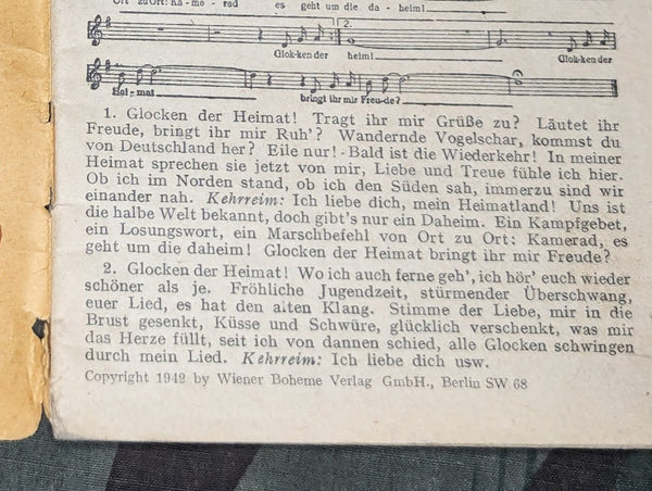 Lieder Buch Für Front und Heimat Song Book 1942