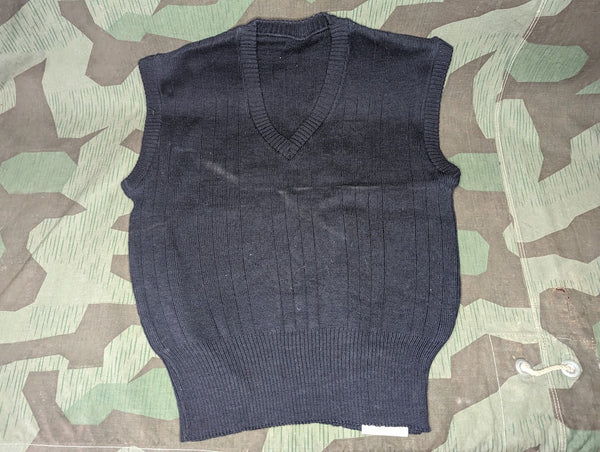 Deadstock German Sweater Vest in Dark Blue with Tags