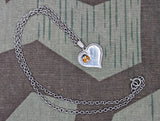 Ich bringe Glück Ladybug Heart Silver Necklace