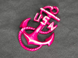 Red Celluloid US Navy Anchor Sweetheart Pin