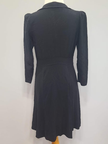 Black Dress with Novelty Print Apron <br> (B-36" W-30" H-35.5")