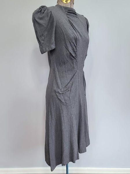 German Gray Dress <br> (B-34" W-27.5" H-35")