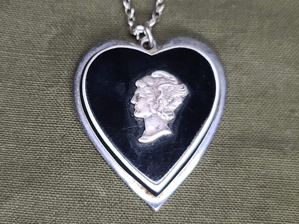 Mercury Dime Heart Necklace