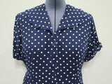 Blue Polka Dot Dress <br> (B-46" W-38" H-46.5")