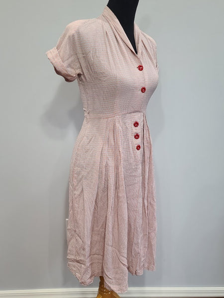 Pink Line Plaid Dress <br> (B-35" W-25" H-37")