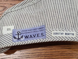 WAVES Seersucker & Navy Garrison Caps & White Topper (Size 22 & 22 1/2) Named