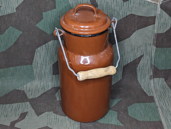 Brown Enamel Milk Can