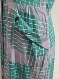 Green and Gray Plaid Dress <br> (B-41" W-32" H-42")