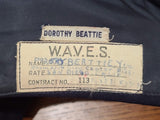 WAVES Seersucker & Navy Garrison Caps & White Topper (Size 22 & 22 1/2) Named