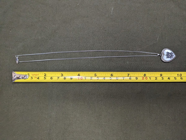 US Army Eagle Marcasite Sweetheart Locket Necklace