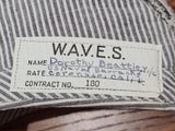 WAVES Seersucker & Navy Garrison Caps & White Topper (Size 22 & 22 1/2) Named