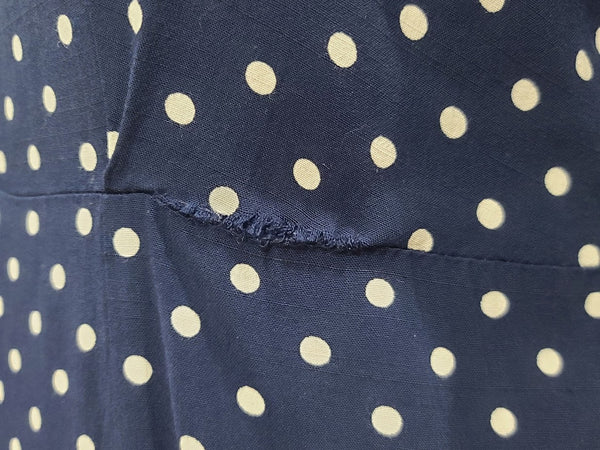 Blue Polka Dot Dress <br> (B-46" W-38" H-46.5")