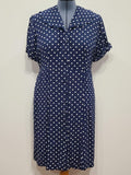 Blue Polka Dot Dress <br> (B-46" W-38" H-46.5")
