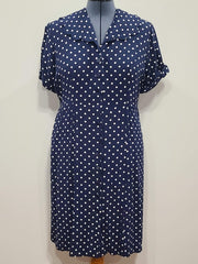 Blue Polka Dot Dress <br> (B-46" W-38" H-46.5")