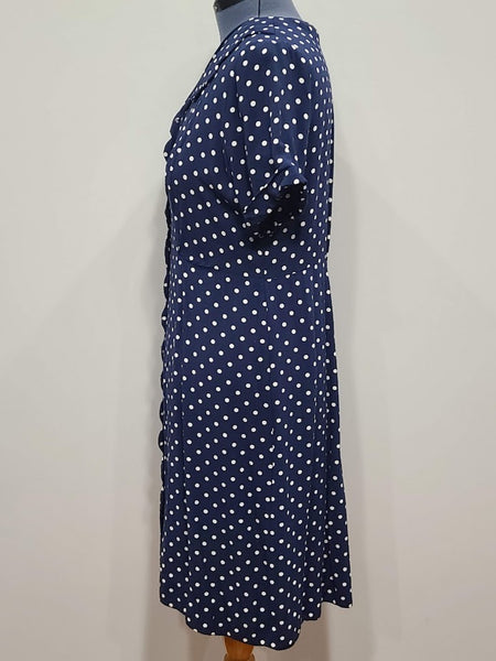 Blue Polka Dot Dress <br> (B-46" W-38" H-46.5")