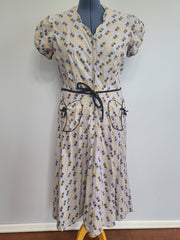 Autumn Flower Print Dress <br> (B-42" W-36" H-48")