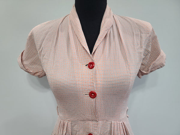 Pink Line Plaid Dress <br> (B-35" W-25" H-37")