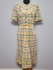 Pastel Plaid Dress <br> (B-39" W-31" H-41")