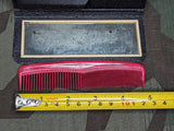 Red Pocket Comb with Mirror
