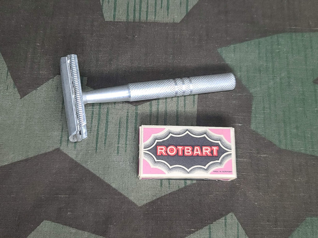 German Aluminum Safety Razor with Rotbart Razor Blades