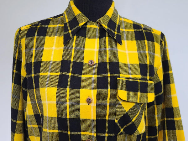 Yellow Plaid Wool Jacket <br> (41" Chest)