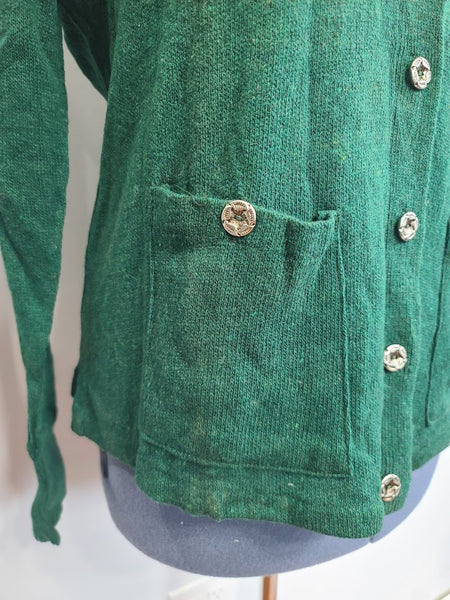 Green Wool Sweater Size 50 <br> (44"-46" Chest)